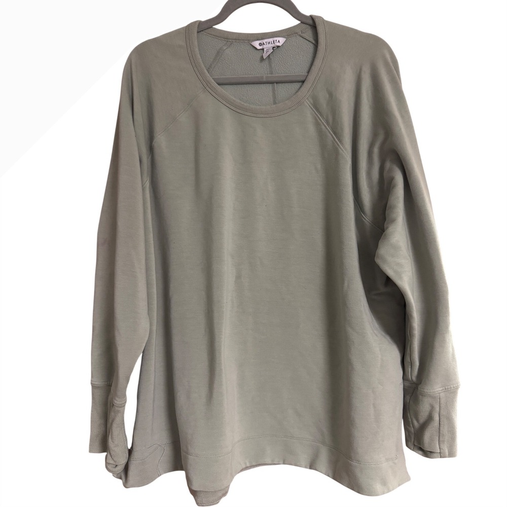 Athleta Sweatshirt Sage Green Pullover Thumbhole 2X